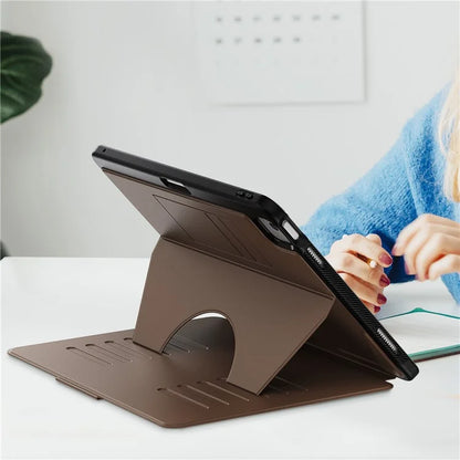 For iPad Air 13 (2024) Case with Card Slots PC+TPU+PU U-Shape Stand Tablet Cover