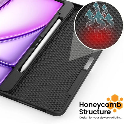 Style B For iPad Air 13 (2024) Stand Case PC+TPU+PU Card Slots Tablet Cover Auto Wake / Sleep