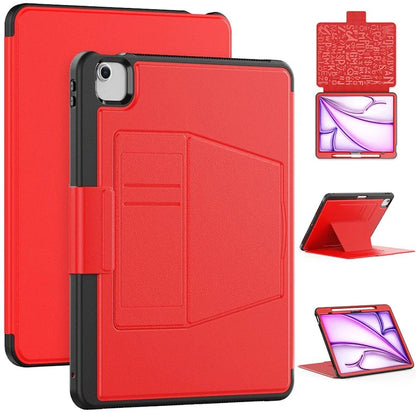 Style B For iPad Air 13 (2024) Stand Case PC+TPU+PU Card Slots Tablet Cover Auto Wake / Sleep