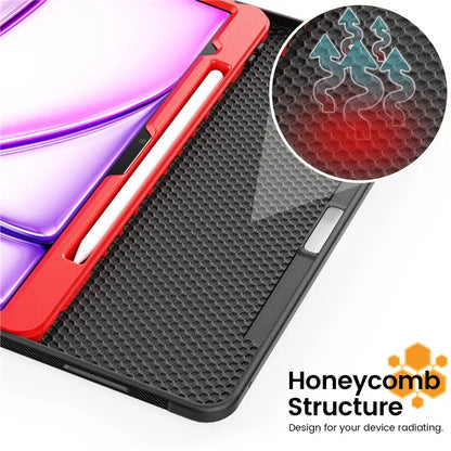Style B For iPad Air 13 (2024) Stand Case PC+TPU+PU Card Slots Tablet Cover Auto Wake / Sleep