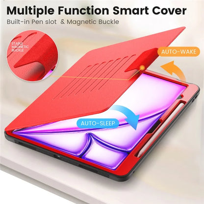 Style B For iPad Air 13 (2024) Stand Case PC+TPU+PU Card Slots Tablet Cover Auto Wake / Sleep