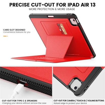 Style B For iPad Air 13 (2024) Stand Case PC+TPU+PU Card Slots Tablet Cover Auto Wake / Sleep