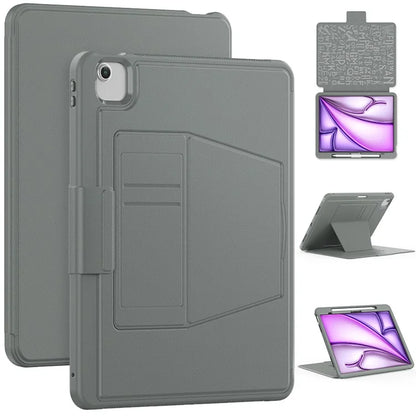 Style B For iPad Air 13 (2024) Stand Case PC+TPU+PU Card Slots Tablet Cover Auto Wake / Sleep