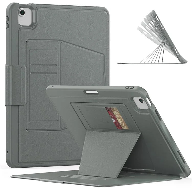 Style B For iPad Air 13 (2024) Stand Case PC+TPU+PU Card Slots Tablet Cover Auto Wake / Sleep