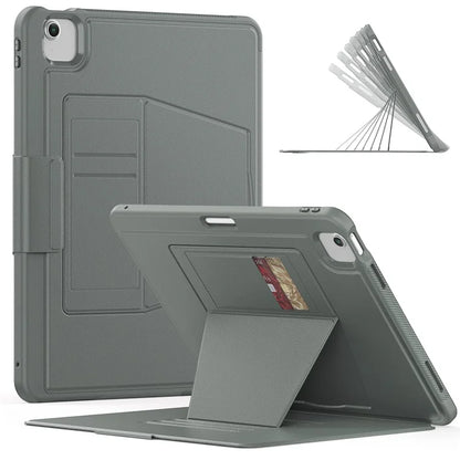 Style B For iPad Air 13 (2024) Stand Case PC+TPU+PU Card Slots Tablet Cover Auto Wake / Sleep