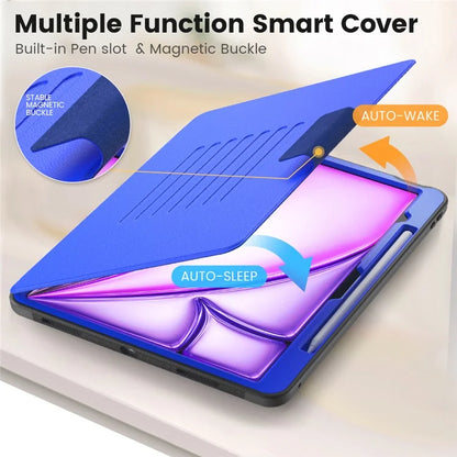 Style B For iPad Air 13 (2024) Stand Case PC+TPU+PU Card Slots Tablet Cover Auto Wake / Sleep