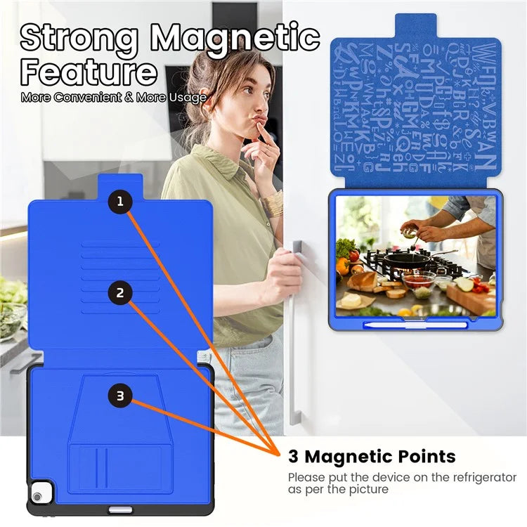 Style B For iPad Air 13 (2024) Stand Case PC+TPU+PU Card Slots Tablet Cover Auto Wake / Sleep