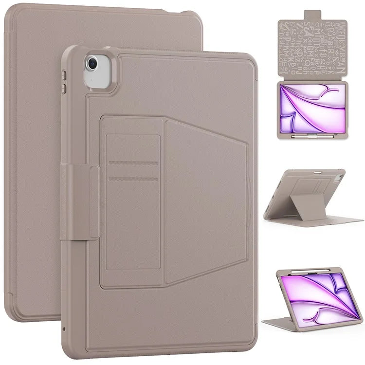 Style B For iPad Air 13 (2024) Stand Case PC+TPU+PU Card Slots Tablet Cover Auto Wake / Sleep
