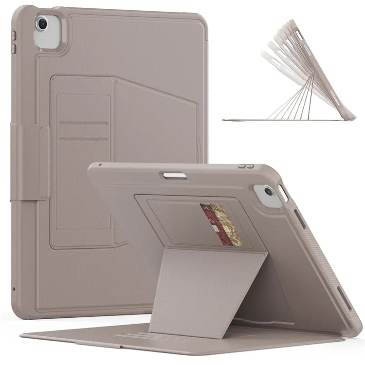 Style B For iPad Air 13 (2024) Stand Case PC+TPU+PU Card Slots Tablet Cover Auto Wake / Sleep