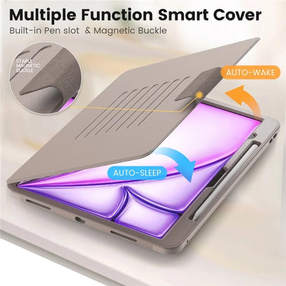 Style B For iPad Air 13 (2024) Stand Case PC+TPU+PU Card Slots Tablet Cover Auto Wake / Sleep