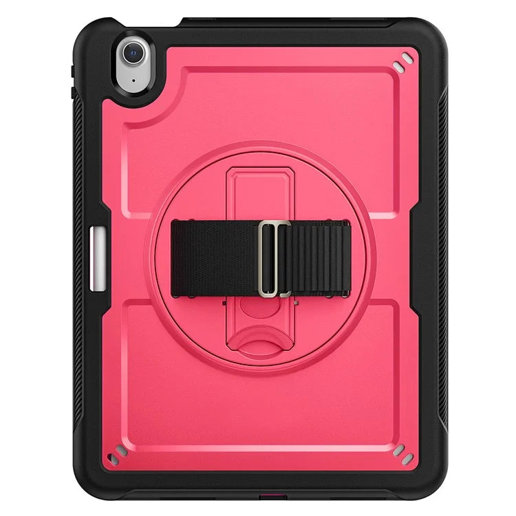 For iPad Air 11 (2024) Case Kickstand PC+TPU Tablet Cover with Shoulder Strap