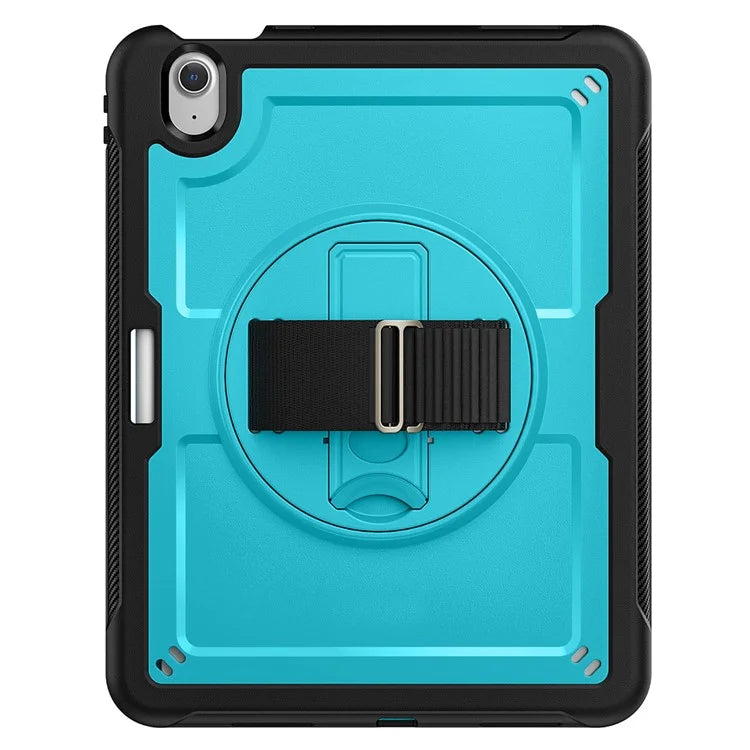 For iPad Air 11 (2024) Case Kickstand PC+TPU Tablet Cover with Shoulder Strap