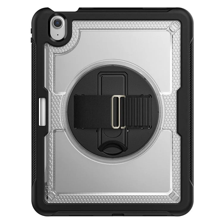 For iPad Air 11 (2024) Case Kickstand PC+TPU Tablet Cover with Shoulder Strap