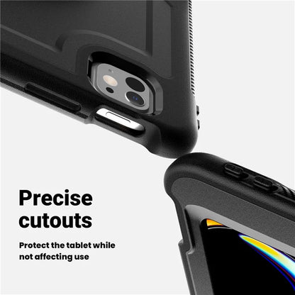 For iPad Pro 11 (2024) Case Heat Dissipation PC+TPU Tablet Cover Rotating Hand Strap Kickstand