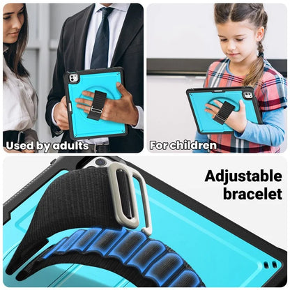 For iPad Pro 11 (2024) Case Heat Dissipation PC+TPU Tablet Cover Rotating Hand Strap Kickstand