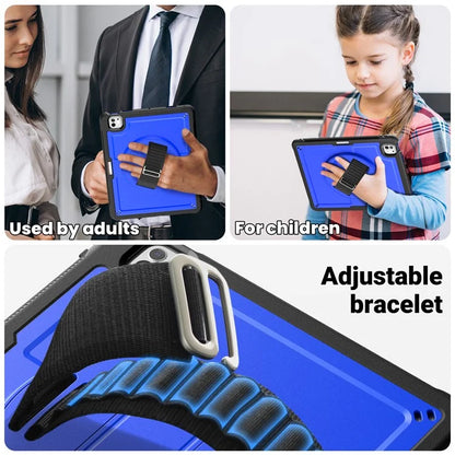 For iPad Pro 11 (2024) Case Heat Dissipation PC+TPU Tablet Cover Rotating Hand Strap Kickstand