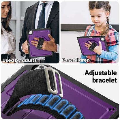 For iPad Pro 11 (2024) Case Heat Dissipation PC+TPU Tablet Cover Rotating Hand Strap Kickstand