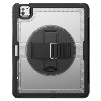 For iPad Pro 13 (2024) Case with Shoulder Strap PC+TPU Kickstand Tablet Cover