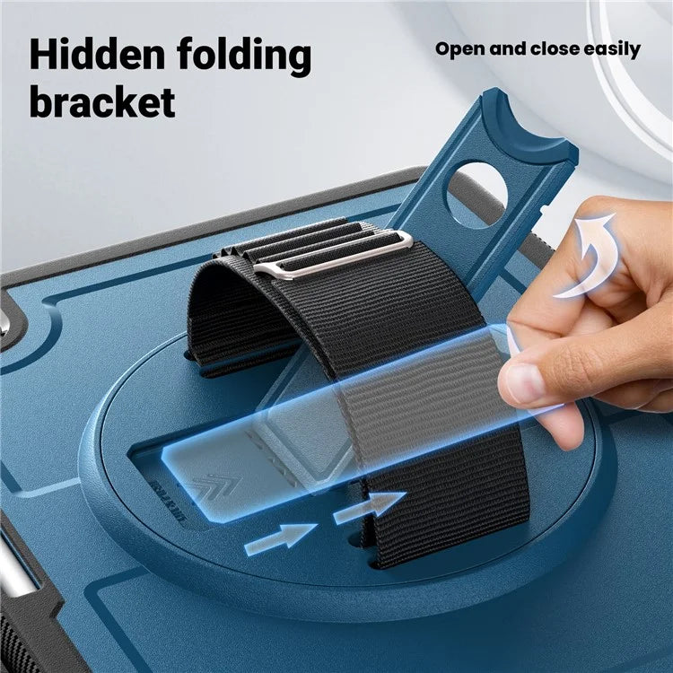 For iPad Pro 13 (2024) Case PC+TPU Tablet Cover Heat Dissipation Rotating Kickstand