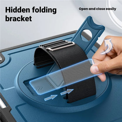 For iPad Pro 13 (2024) Case PC+TPU Tablet Cover Heat Dissipation Rotating Kickstand