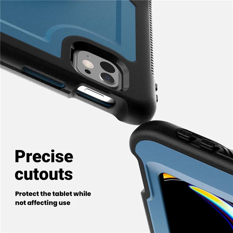 For iPad Pro 13 (2024) Case PC+TPU Tablet Cover Heat Dissipation Rotating Kickstand