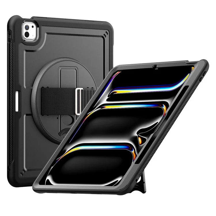 For iPad Pro 13 (2024) Case PC+TPU Tablet Cover Heat Dissipation Rotating Kickstand