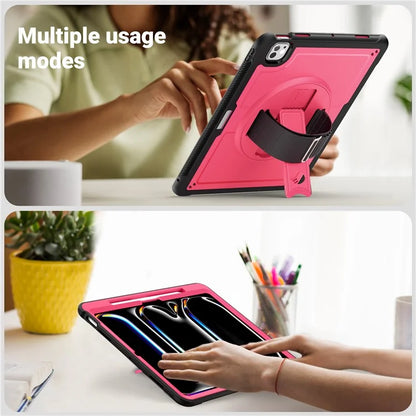 For iPad Pro 13 (2024) Case PC+TPU Tablet Cover Heat Dissipation Rotating Kickstand
