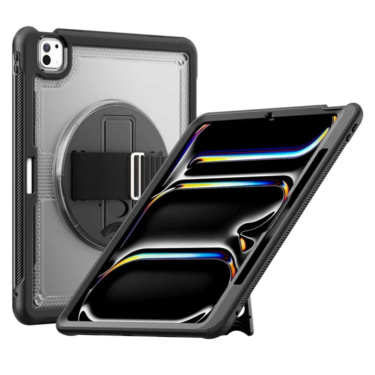For iPad Pro 13 (2024) Case PC+TPU Tablet Cover Heat Dissipation Rotating Kickstand