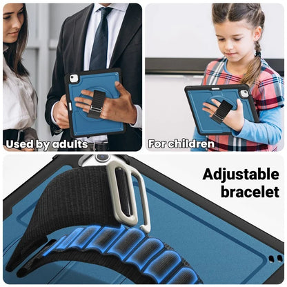For iPad Air 13 (2024) Kickstand Case PC+TPU Tablet Cover with Shoulder Strap