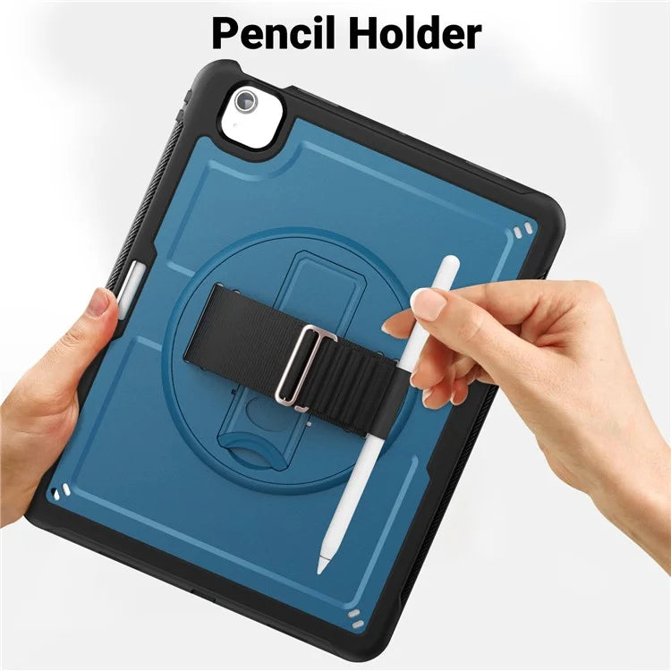 For iPad Air 13 (2024) Kickstand Case PC+TPU Tablet Cover with Shoulder Strap