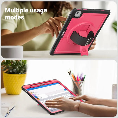 For iPad Air 13 (2024) Kickstand Case PC+TPU Tablet Cover with Shoulder Strap