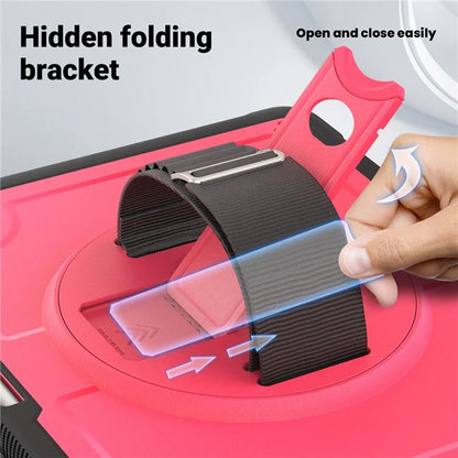 For iPad Air 13 (2024) Kickstand Case PC+TPU Tablet Cover with Shoulder Strap