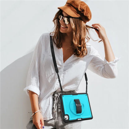 For iPad Air 13 (2024) Kickstand Case PC+TPU Tablet Cover with Shoulder Strap