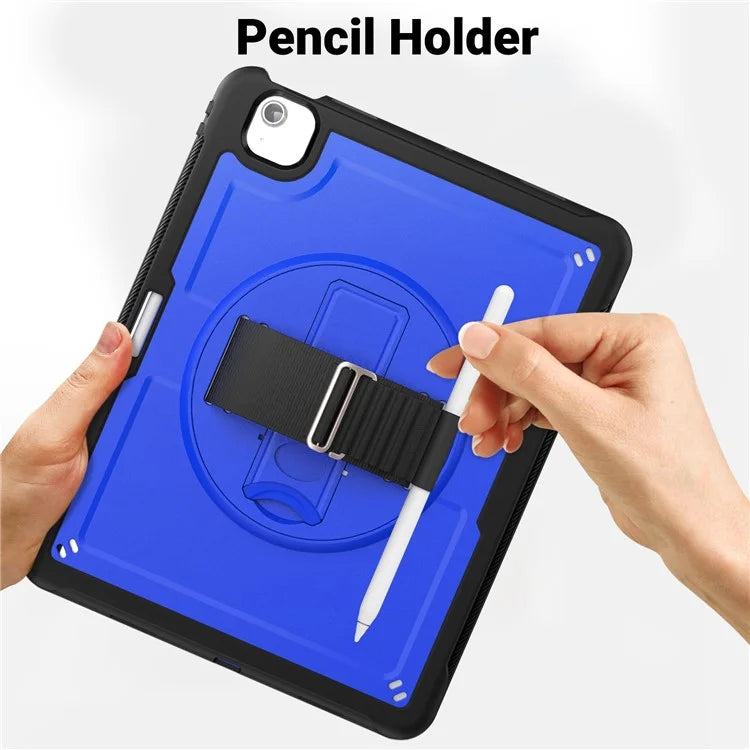 For iPad Air 13 (2024) Kickstand Case PC+TPU Tablet Cover with Shoulder Strap