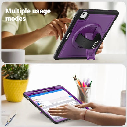 For iPad Air 13 (2024) Kickstand Case PC+TPU Tablet Cover with Shoulder Strap