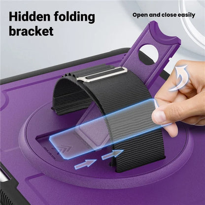 For iPad Air 13 (2024) Kickstand Case PC+TPU Tablet Cover with Shoulder Strap