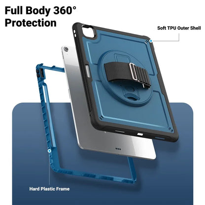For iPad Air 13 (2024) Case Heat Dissipation PC+TPU Tablet Cover with Kickstand