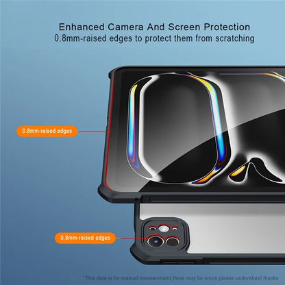 XUNDD For iPad Pro 11 (2024) Drop Protection Tablet Case Transparent Acrylic+TPU Slim Cover