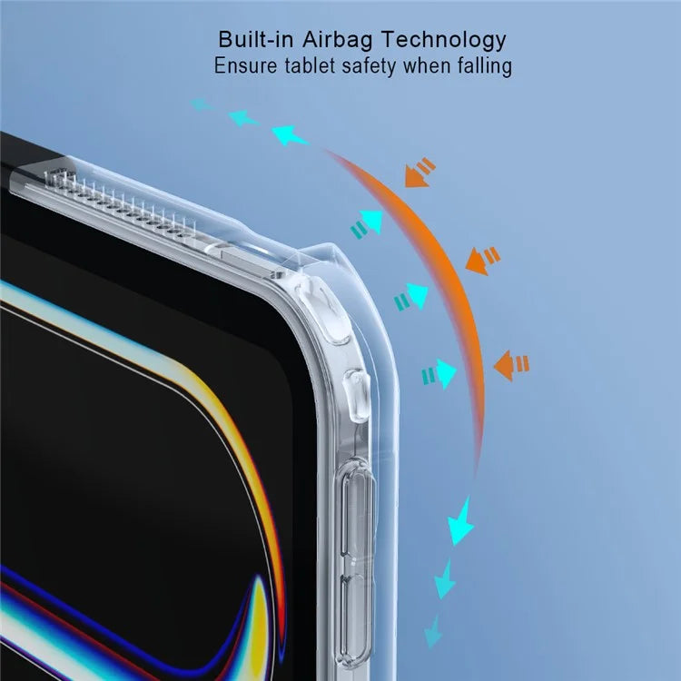 XUNDD For iPad Pro 11 (2024) Drop Protection Tablet Case Transparent Acrylic+TPU Slim Cover