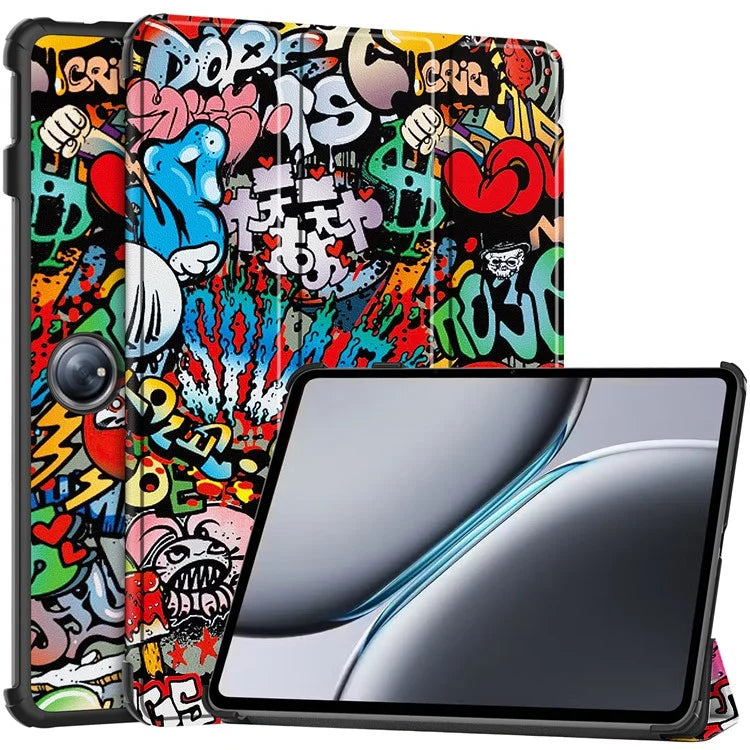 For OnePlus Pad 2 Stand Case Pattern Print Leather Tablet Cover