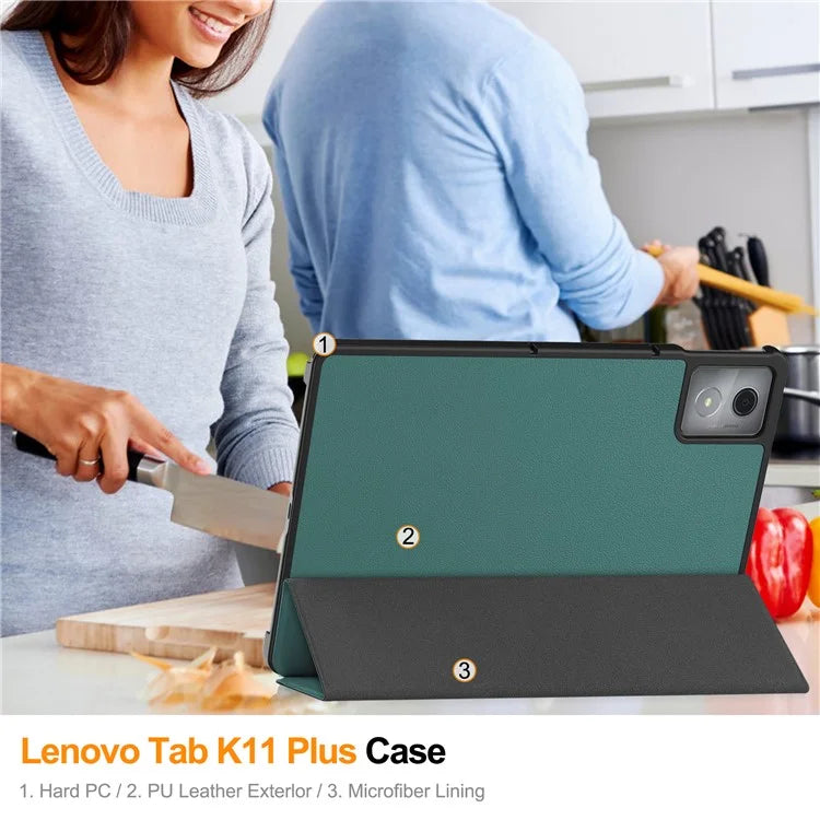 For Lenovo Tab K11 Plus Shockproof Case Leather Stand Tablet Cover