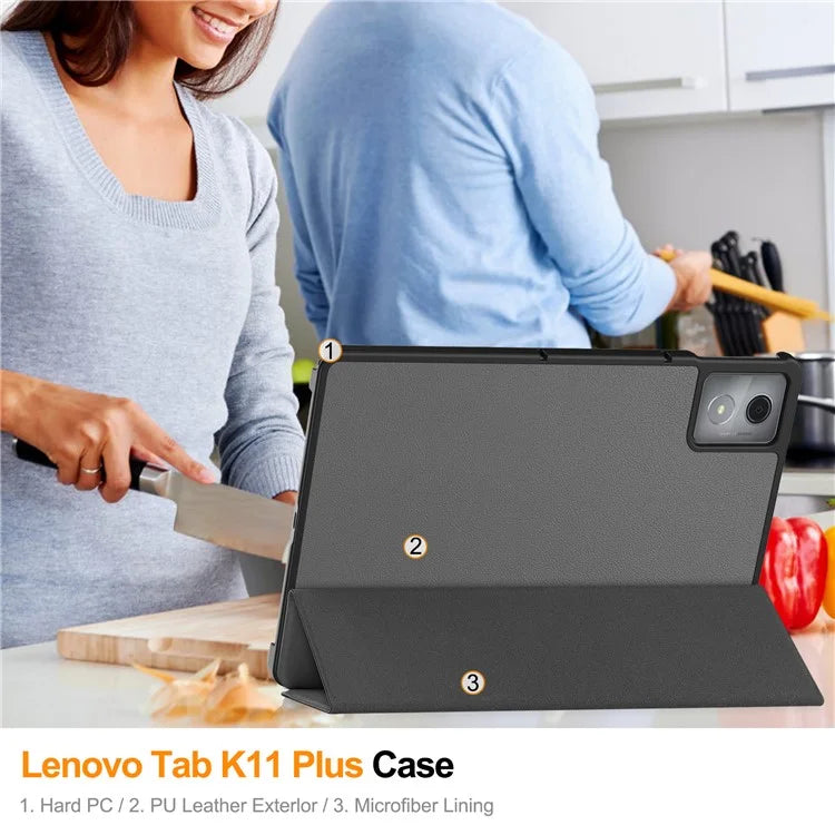 For Lenovo Tab K11 Plus Shockproof Case Leather Stand Tablet Cover