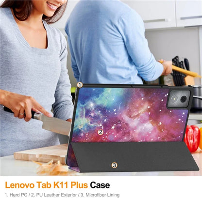 For Lenovo Tab K11 Plus Case Pattern Print Leather Tablet Cover with Stand