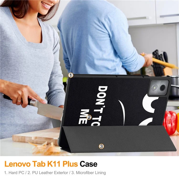 For Lenovo Tab K11 Plus Case Pattern Print Leather Tablet Cover with Stand