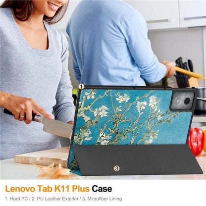 For Lenovo Tab K11 Plus Case Pattern Print Leather Tablet Cover with Stand