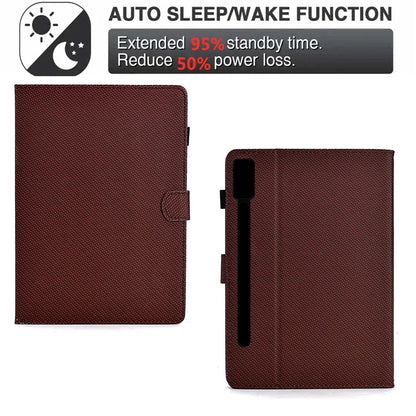 For Lenovo Tab P12 Leather Case Carbon Fiber Texture Tablet Cover Stand View