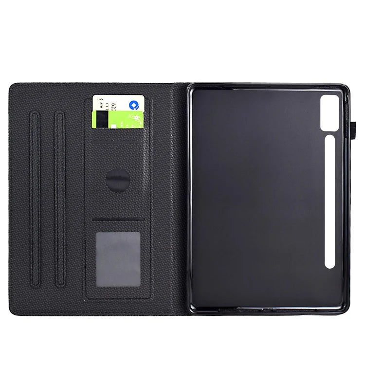 For Lenovo Tab P12 Leather Case Carbon Fiber Texture Tablet Cover Stand View