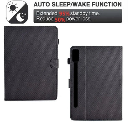 For Lenovo Tab P12 Leather Case Carbon Fiber Texture Tablet Cover Stand View
