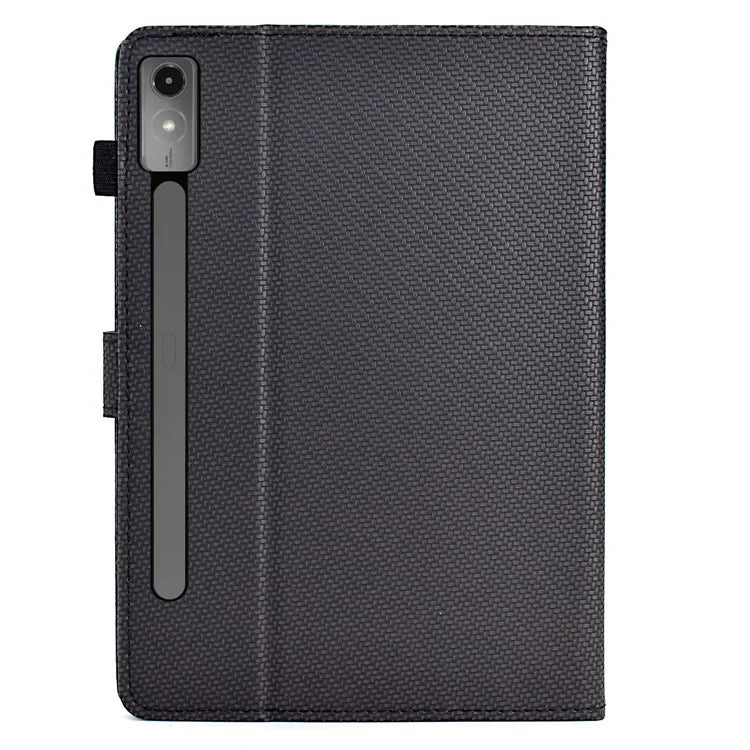 For Lenovo Tab P12 Leather Case Carbon Fiber Texture Tablet Cover Stand View