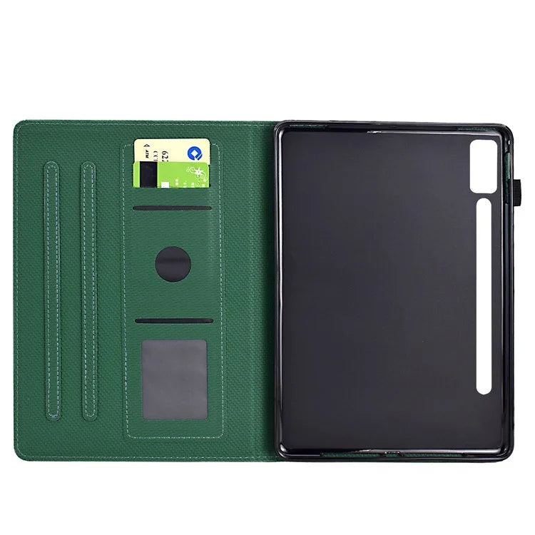 For Lenovo Tab P12 Leather Case Carbon Fiber Texture Tablet Cover Stand View